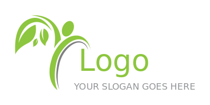 therapist logo abstract figure with leaves