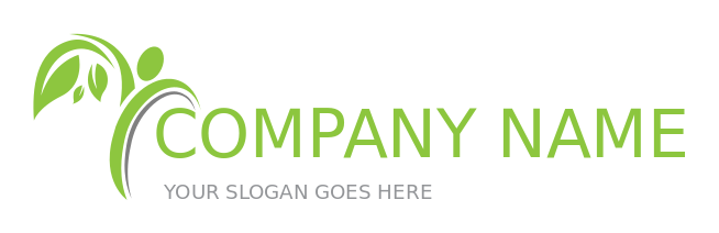 therapist logo abstract figure with leaves