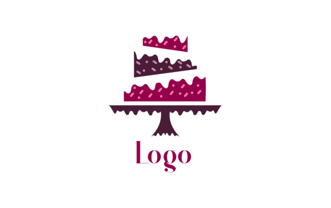 abstract three layer cake on stand logo creator