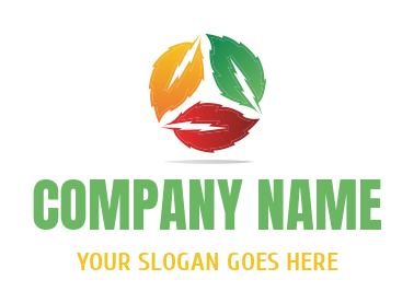 energy logo abstract leaves around each other