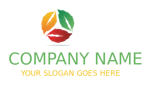 energy logo abstract leaves around each other