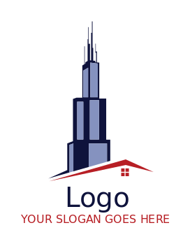 abstract Willis Tower on house rooftop