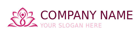 spirituality logo image abstract yoga person merged with lotus flower