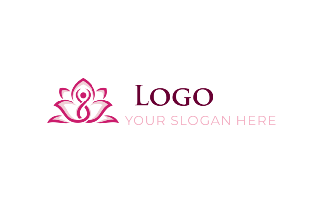 spirituality logo image abstract yoga person merged with lotus flower