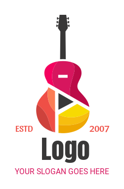 music channel logo colorful abstract forming guitar