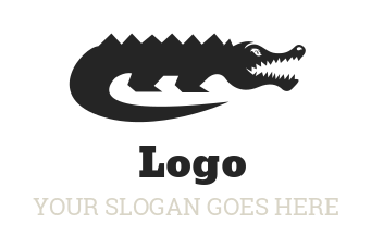 animal logo silhouette of aggressive alligator