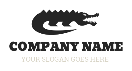 animal logo silhouette of aggressive alligator