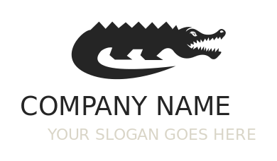 animal logo silhouette of aggressive alligator