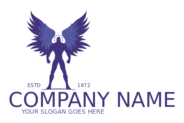 games logo silhouette angry man with wings