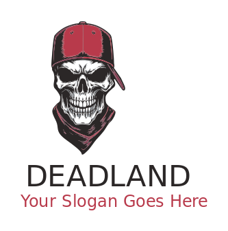 aggressive skull wearing cap 
