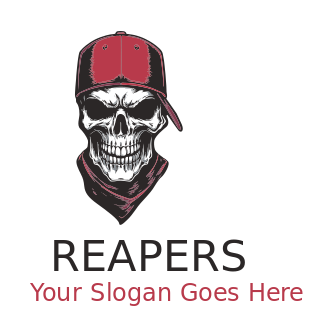 aggressive skull wearing cap 