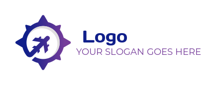 tour guide logo maker airplane in compass