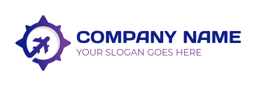tour guide logo maker airplane in compass