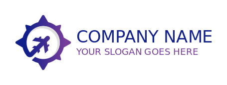 tour guide logo maker airplane in compass