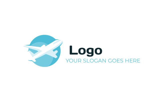make a travel logo airplane over blue globe - logodesign.net