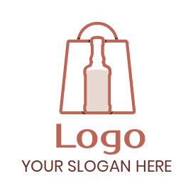 apparel logo alcohol bottle in shopping bag