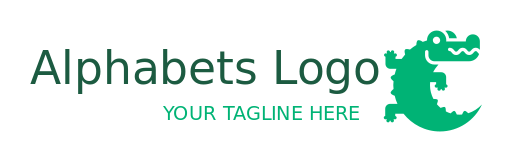 animal logo alligator vector with head and limbs