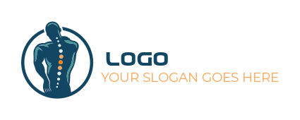 medical logo silhouette person with spine