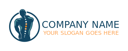 medical logo silhouette person with spine