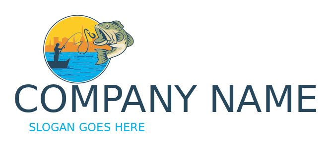 sports logo fishing in the sea