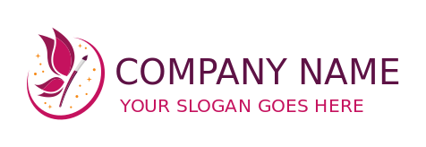 beauty logo eyeshadow brush forming butterfly