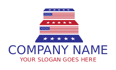 make a consulting logo American flag in stairs - logodesing.net 