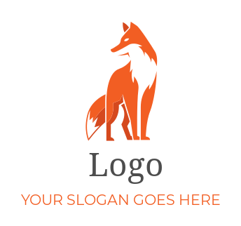 animal logo abstract orange fox negative space