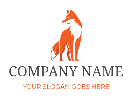 create an animal logo an abstract wild orange fox in negative space