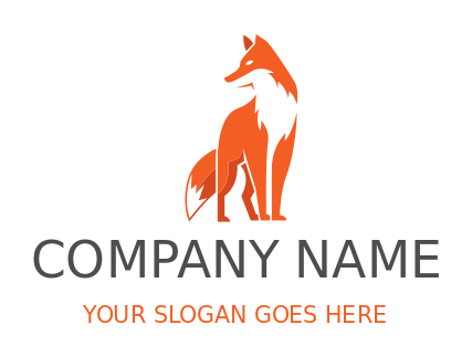 animal logo abstract orange fox negative space