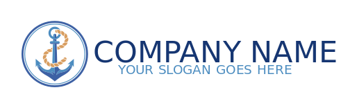 travel logo anchor with rope inside circle