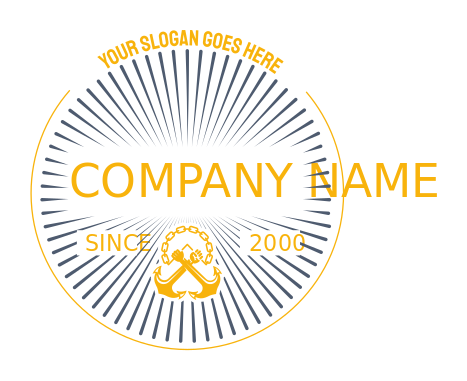 travel logo icon anchors criss cross in circle