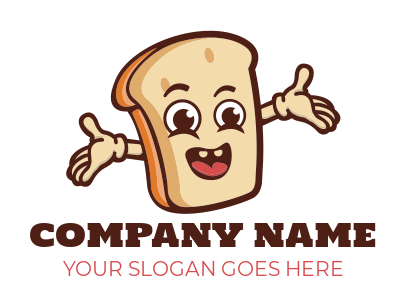 food logo annoyed slice bread mascot