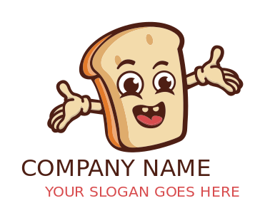 food logo annoyed slice bread mascot