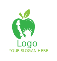 apple with Statue of Liberty silhouette