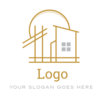 construction logo architect draft of house