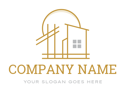 construction logo architect draft of house