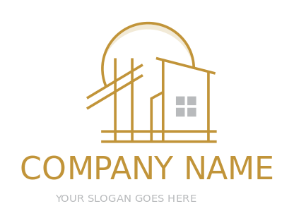 construction logo architect draft of house