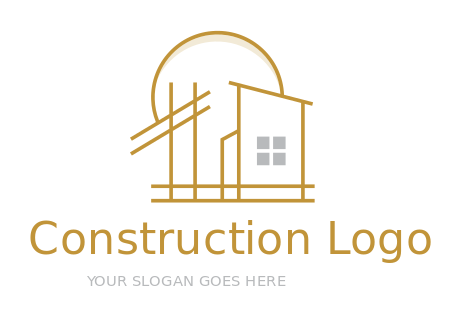 construction logo architect draft of house