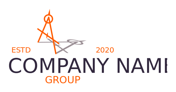 construction logo architect compass for drawing