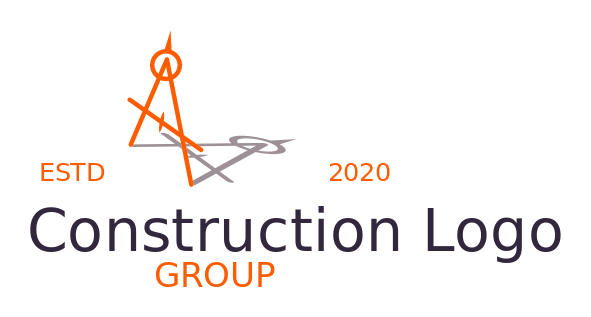 construction logo architect compass for drawing