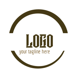 create a text logo between arcs