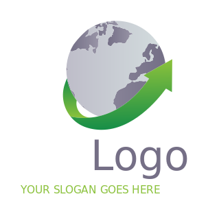 marketing logo icon arrow going up with globe