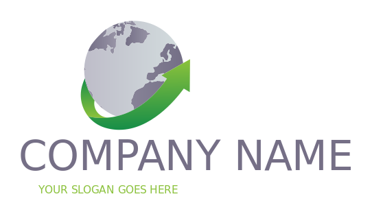 marketing logo icon arrow going up with globe