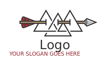 archery logo maker arrow inside triangles