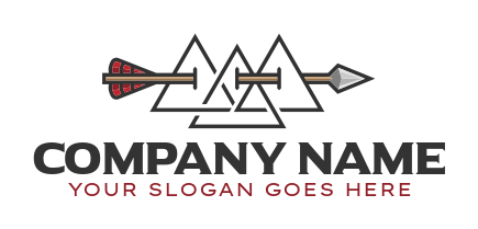 archery logo maker arrow inside triangles
