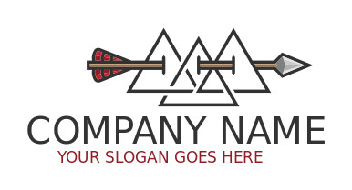 archery logo maker arrow inside triangles