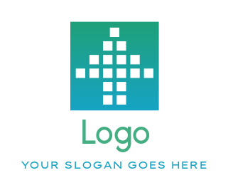 marketing logo maker arrow made of dots inside square - logodesign.net 