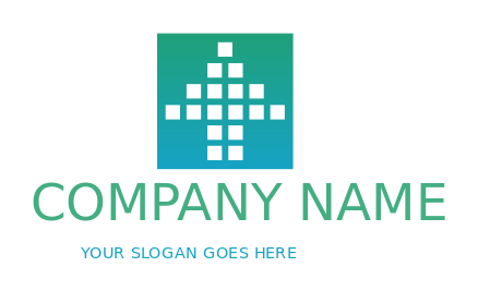 marketing logo maker arrow made of dots inside square - logodesign.net 