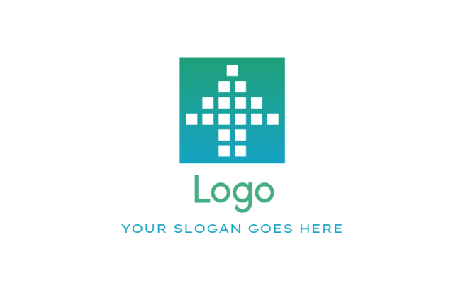 marketing logo maker arrow made of dots inside square - logodesign.net 
