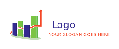 investment logo maker arrow with bar graph